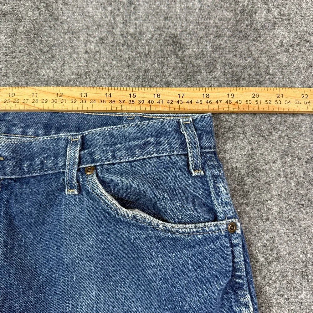 Dickies Mens Carpenter Jeans 36x34 Double Knee Blue Denim Workwear Distressed